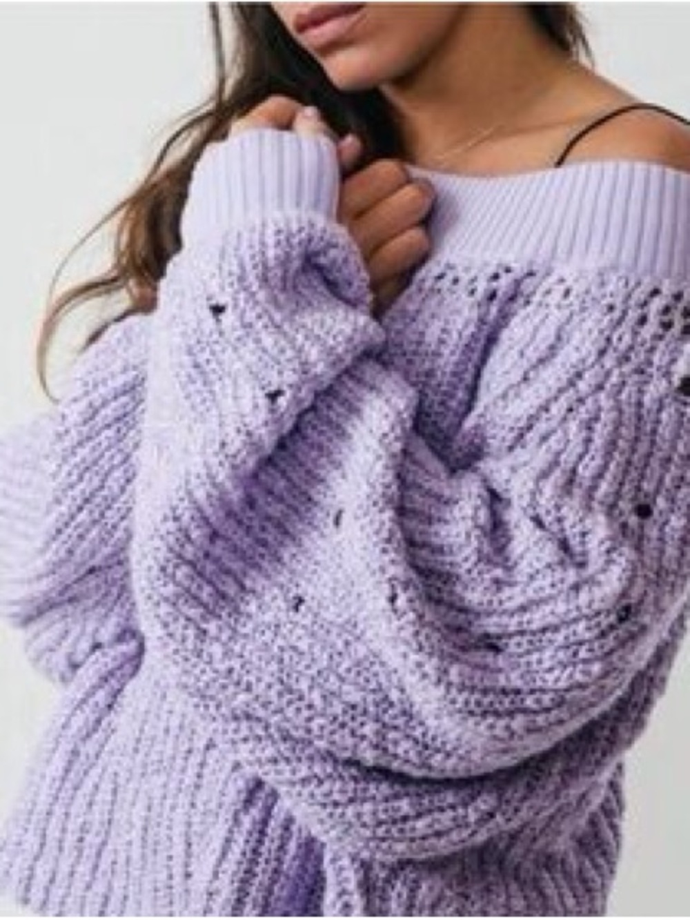 Free People Pandora’s Boatneck Sweater in Lilac | Small
